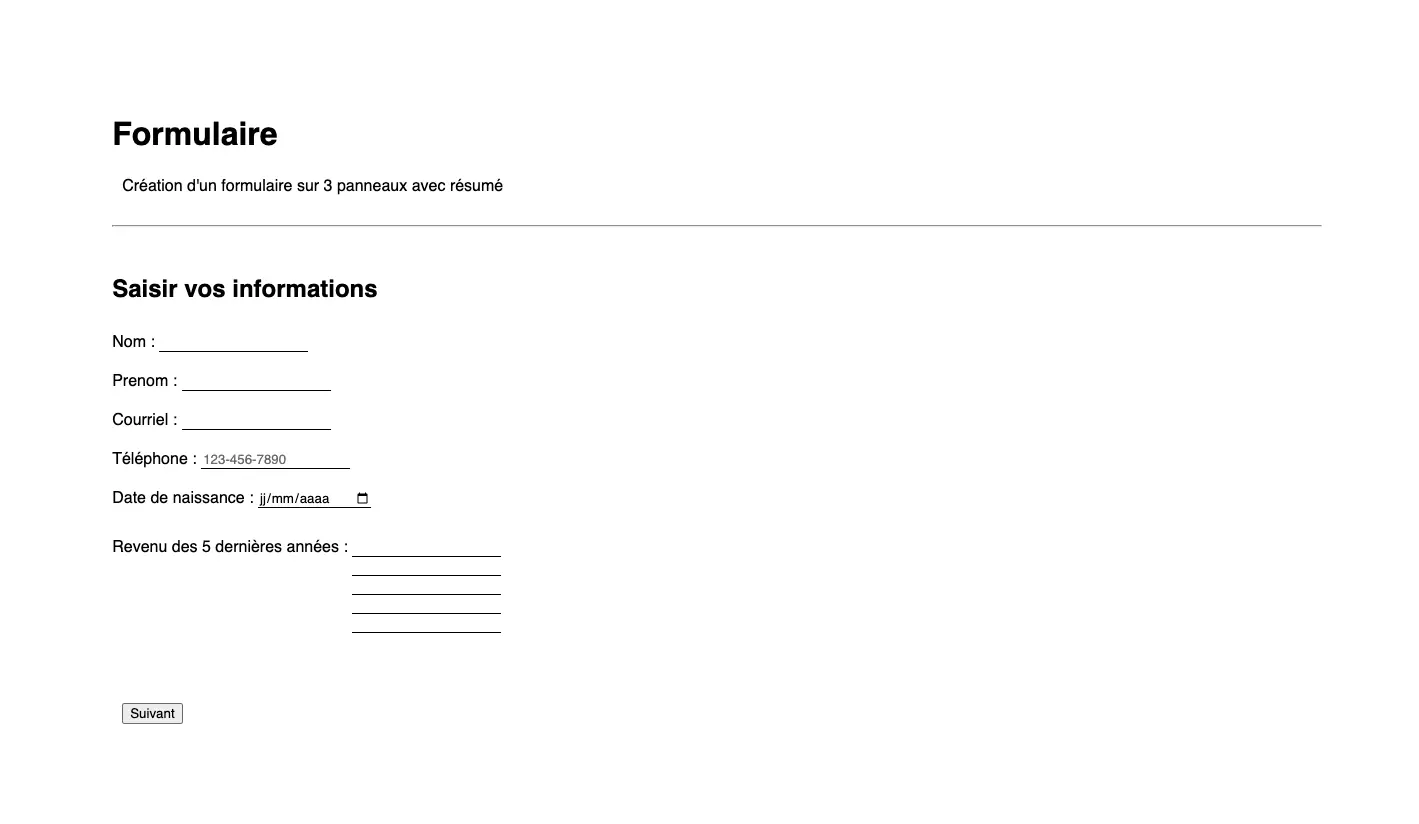Formulaire en javaScript